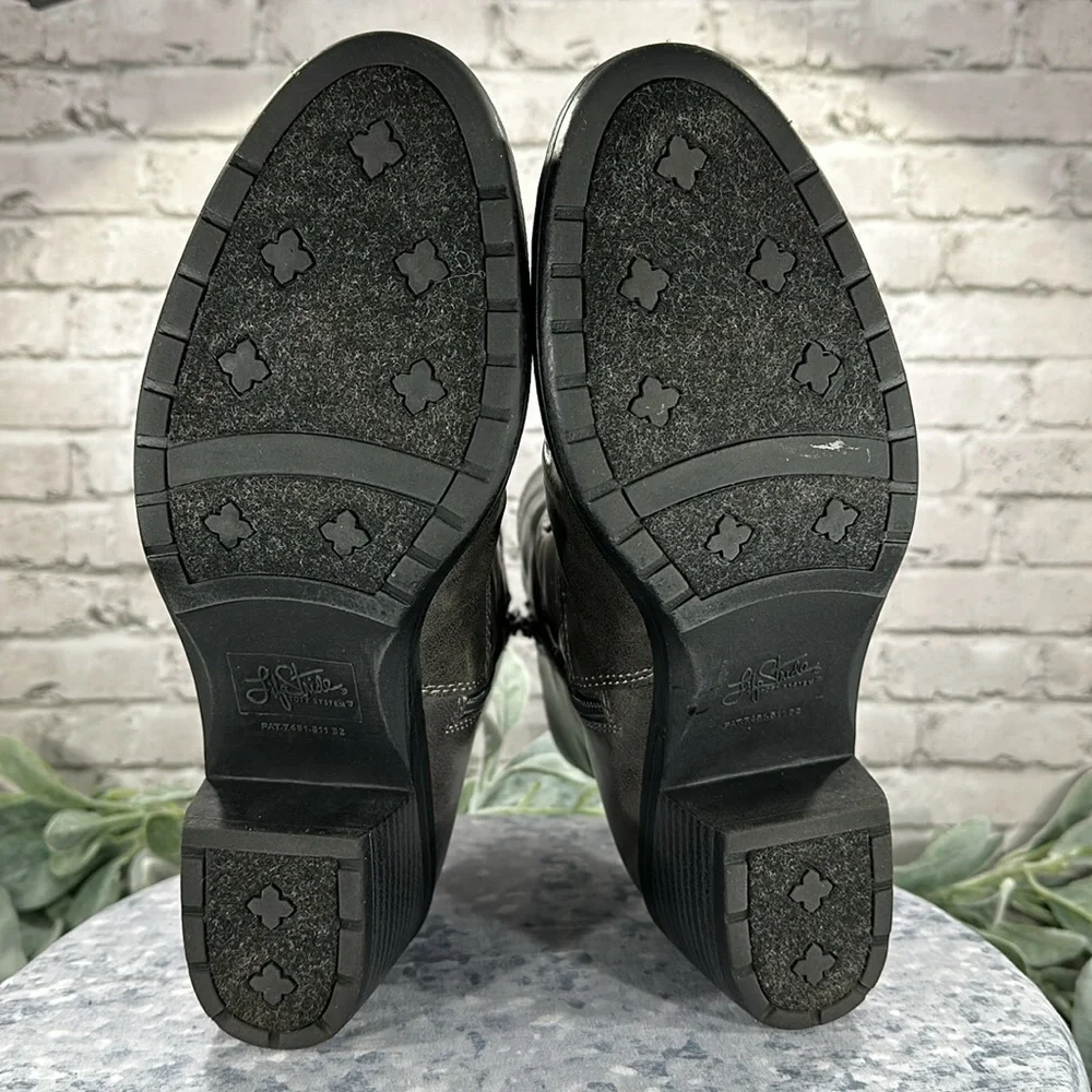 Life Stride Watchful Grey Faux Leather Round Toe Ankle Zip Boots WMS 8.5/9M✨EUC✨ - Picture 8 of 13